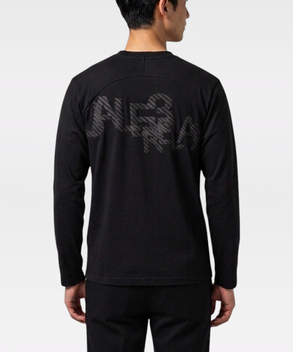1PIU1UGUALE3 RELAX 発泡プリントシャドウロゴロングTシャツ