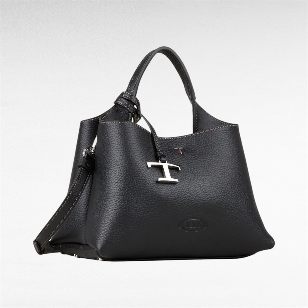 TOD'S ショルダーバッグ マイクロレザー Tタイムレス