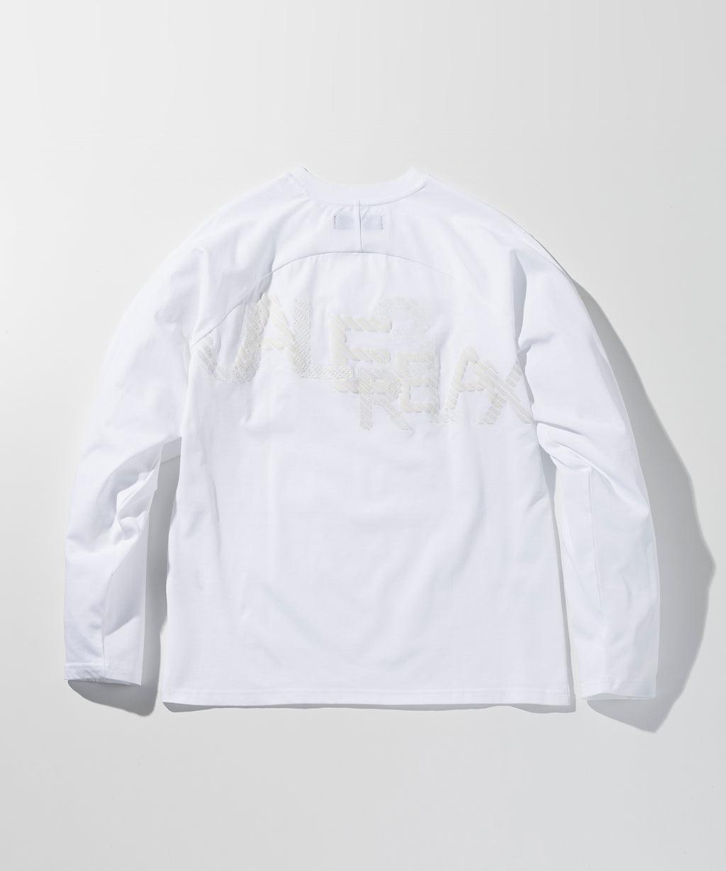 1PIU1UGUALE3 RELAX 発泡プリントシャドウロゴロングTシャツ