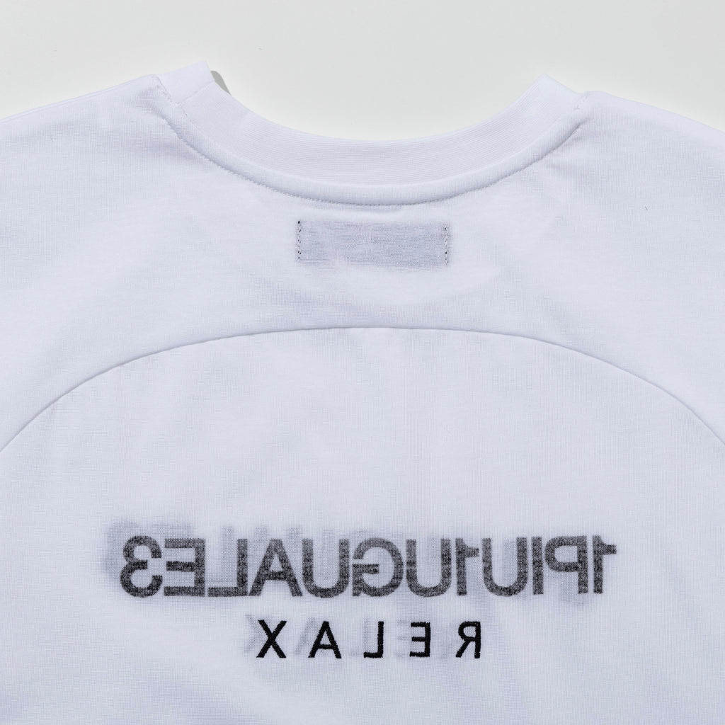 1PIU1UGUALE3 RELAX  リバースロゴ半袖Tシャツ