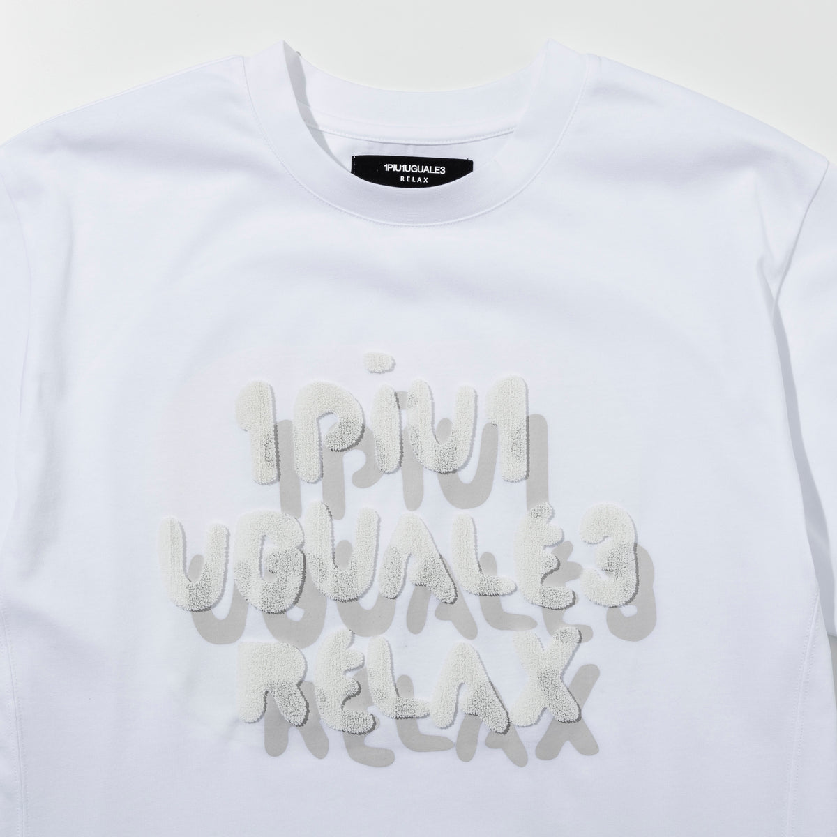 1PIU1UGUALE3 RELAX  シャドウロゴ半袖Tシャツ