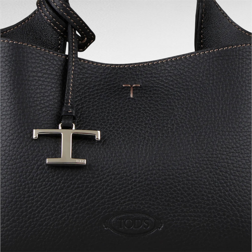 TOD'S ショルダーバッグ マイクロレザー Tタイムレス
