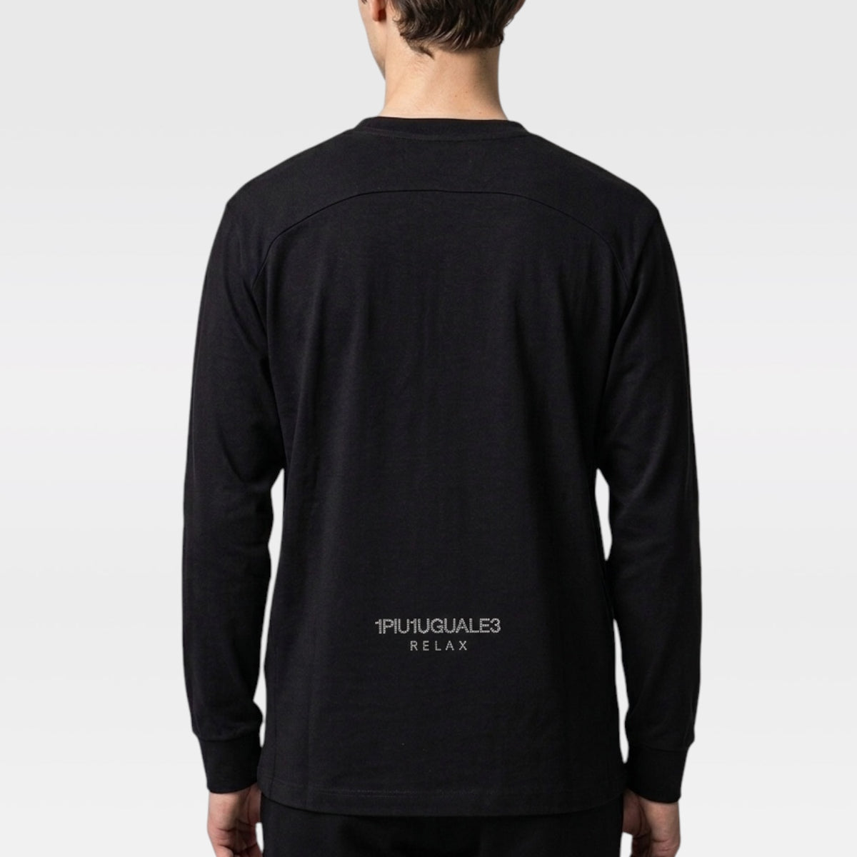 1PIU1UGUALE3 RELAX  ミッキーマウス ラインストーンシルエットロングTシャツ
