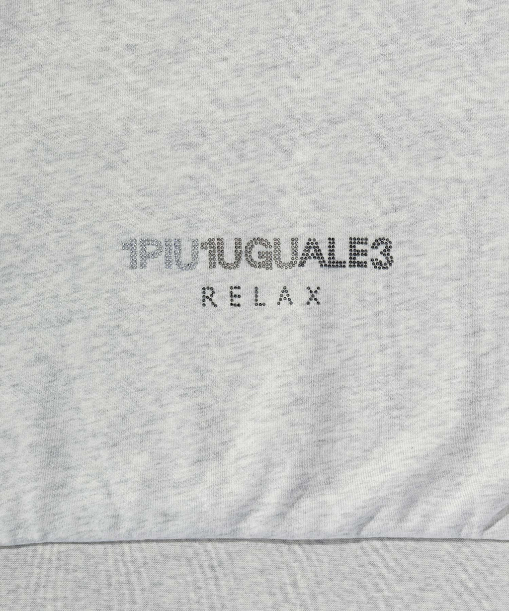 1PIU1UGUALE3 RELAX  ミッキーマウス ラインストーンシルエットスウェットパーカー