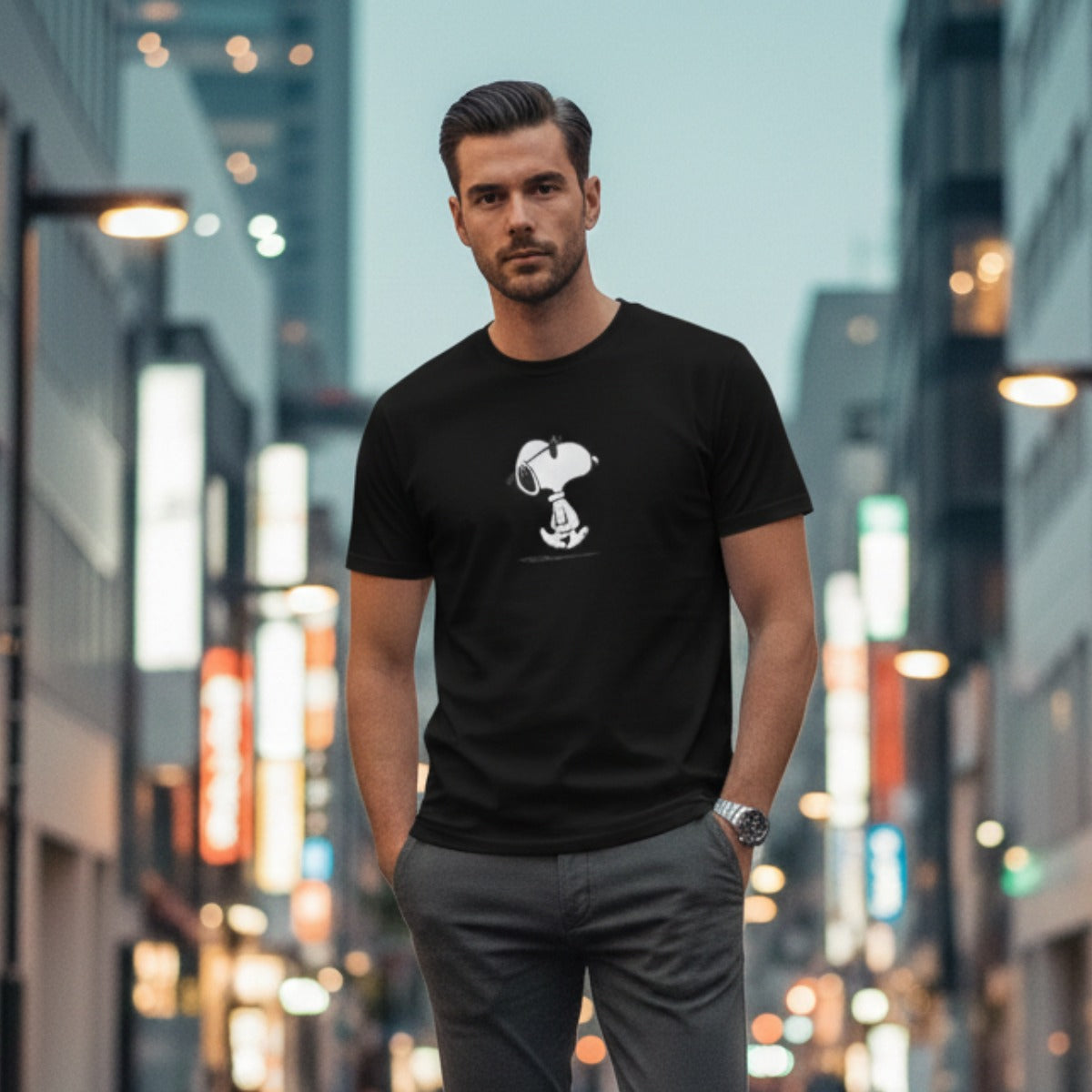 1PIU1UGUALE3 RELAX  スヌーピー ジョー・クール半袖Tシャツ