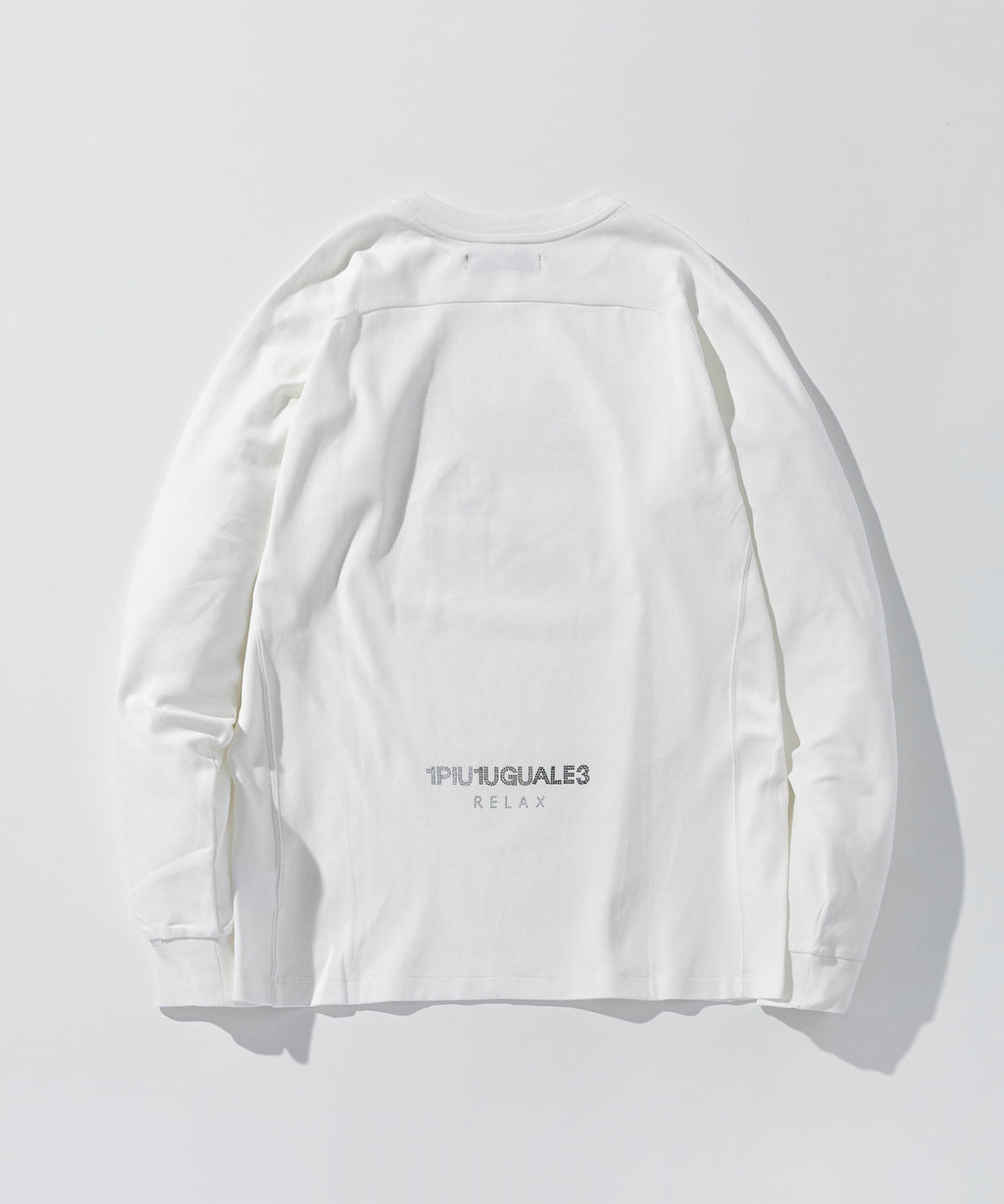 1PIU1UGUALE3 RELAX  ミッキーマウス ラインストーンシルエットロングTシャツ