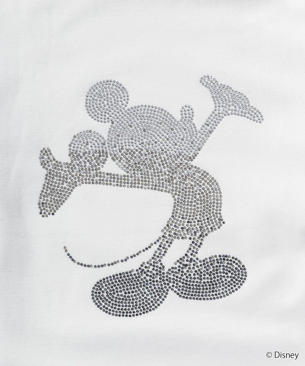 1PIU1UGUALE3 RELAX  ミッキーマウス ラインストーンシルエットロングTシャツ