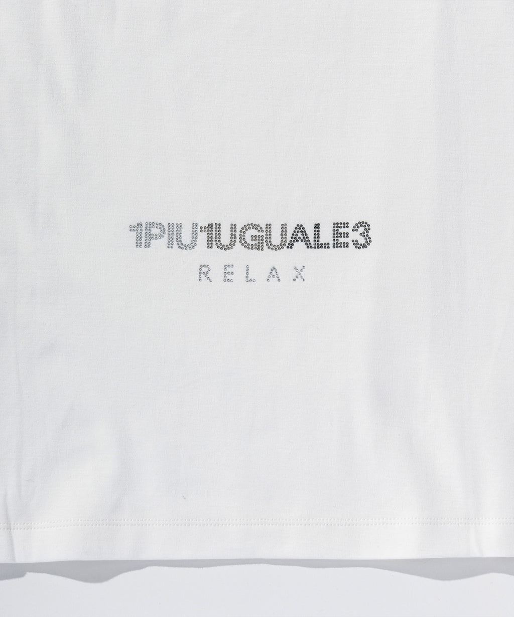 1PIU1UGUALE3 RELAX  ミッキーマウス ラインストーンシルエットロングTシャツ