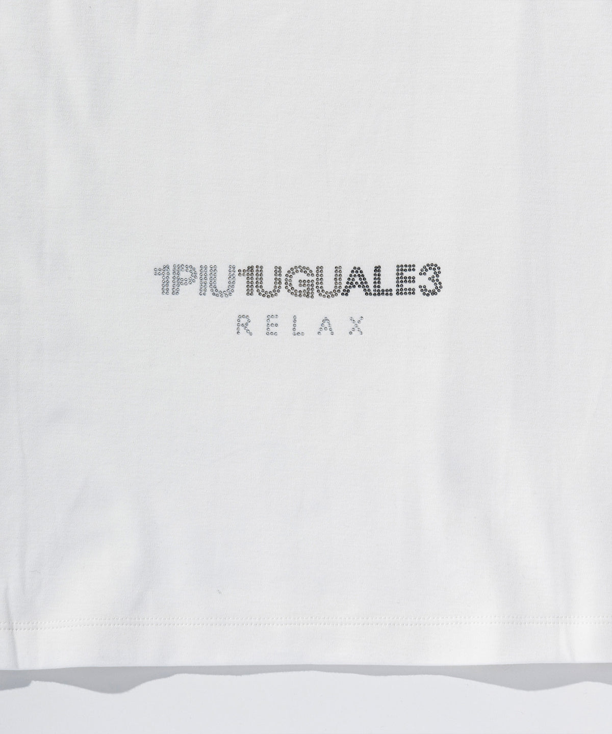 1PIU1UGUALE3 RELAX  ミッキーマウス ラインストーンシルエットロングTシャツ